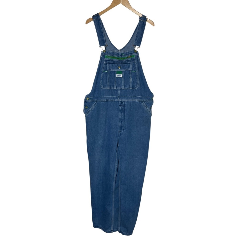 Liberty Bib Overalls Mens *40x30 READ Blue Denim Workwear Hammer Loop Farm